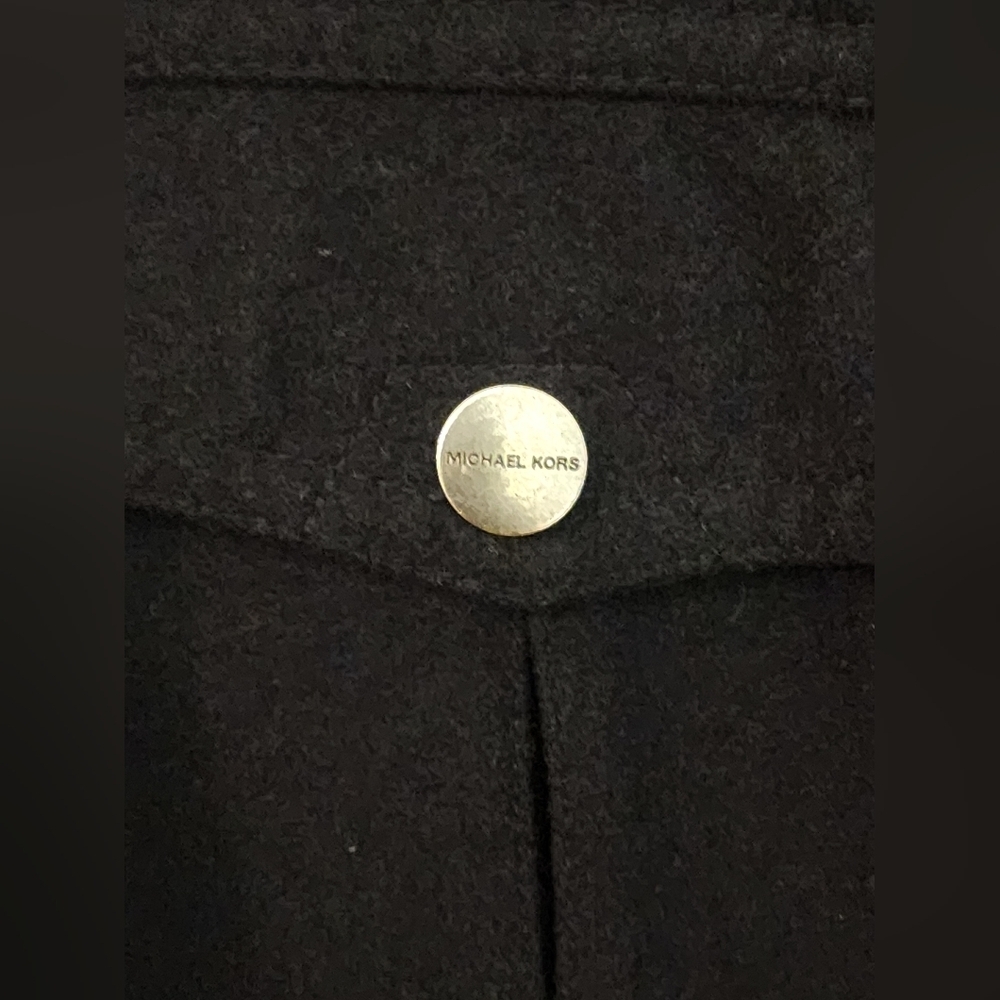 MICHAEL Michael Kors Wool Blend Military Field Lined Insulated Black Coa… - Picture 8 of 13